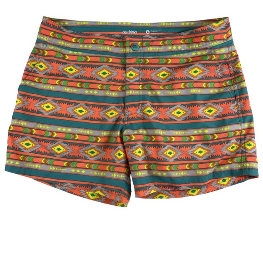 Chubbies Swimming Trunks Shorts Men's Sz L Multiple Colors Lined All Over Print‎